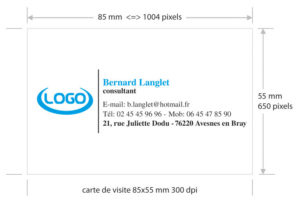 format carte de visite