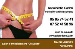 Cartes de visite amincissement 782 - 98