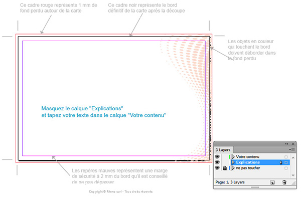 gabarit de carte InDesign