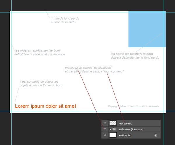 gabarit de carte Photoshop
