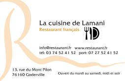 carte visite restaurant