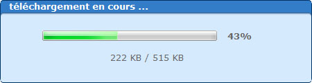 progression téléchargement